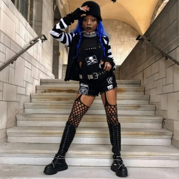 🆕️🆑️ Too Fast DIY Punk Patch Black Denim Overalls | Sew-On Cotton Patches - Picture 5 of 15